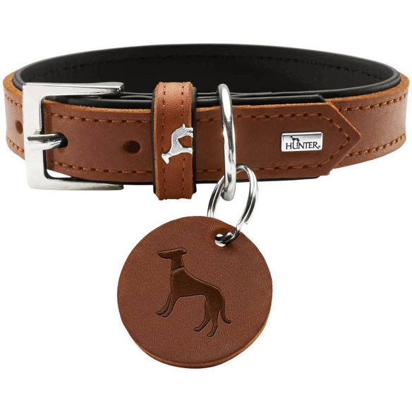 Halsband, Gr. M-L, cognacfarben/schwarz