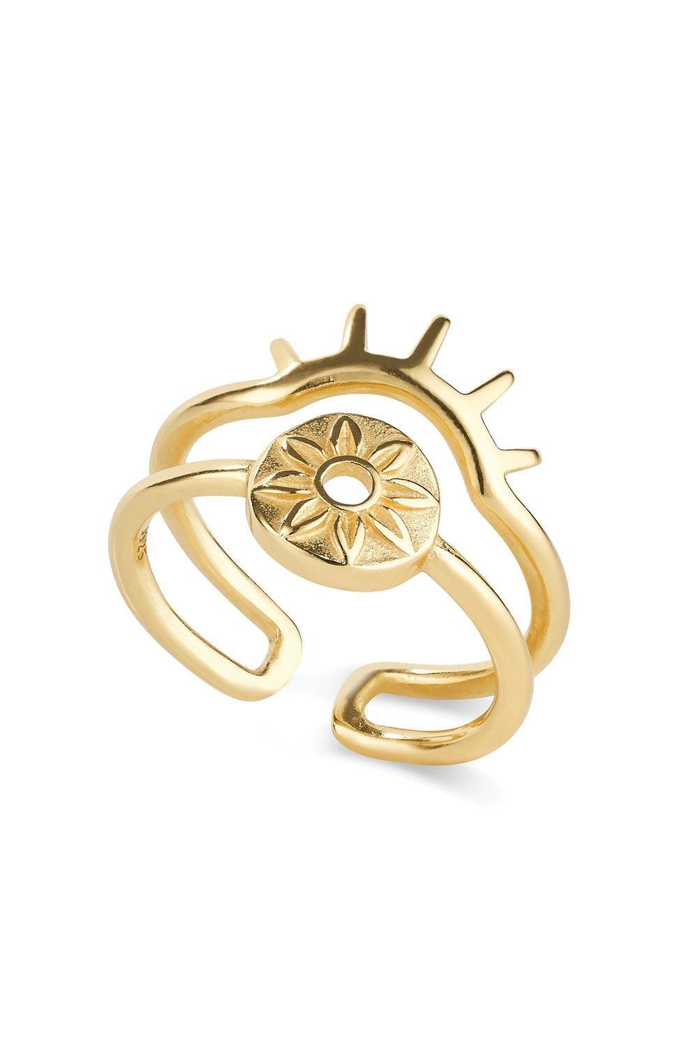 Elk & Bloom 14K Dainty Gold Sun Ring