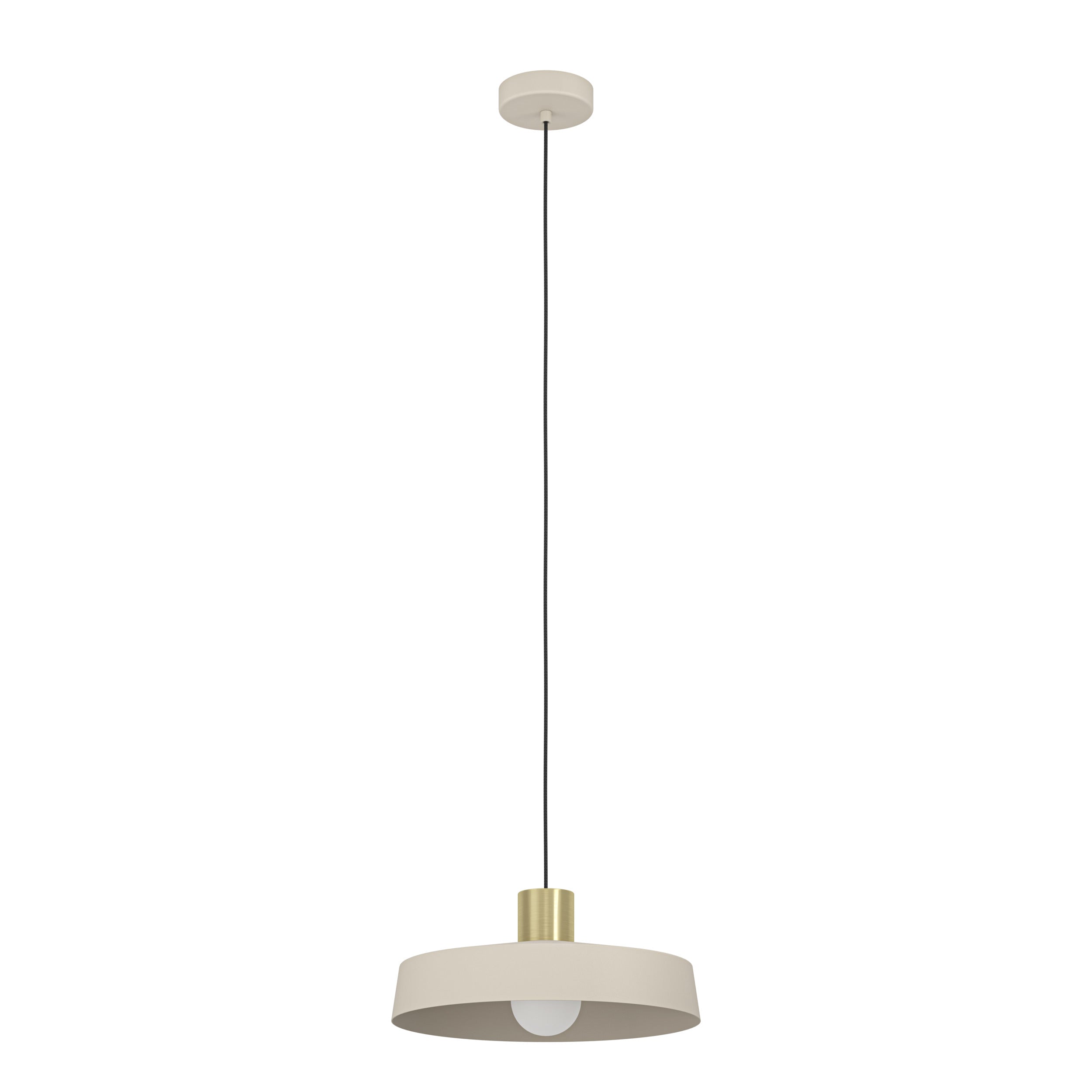EGLO hanglamp Valdiola - e27 - ø 36 cm - beige/goud - staal
