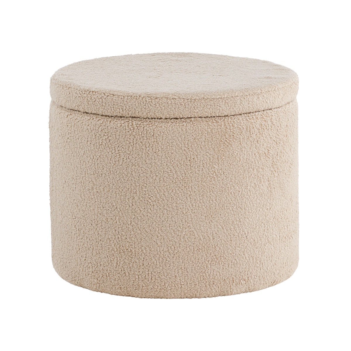 Nest living Amelia Poef Teddystof Beige - Met Opbergruimte