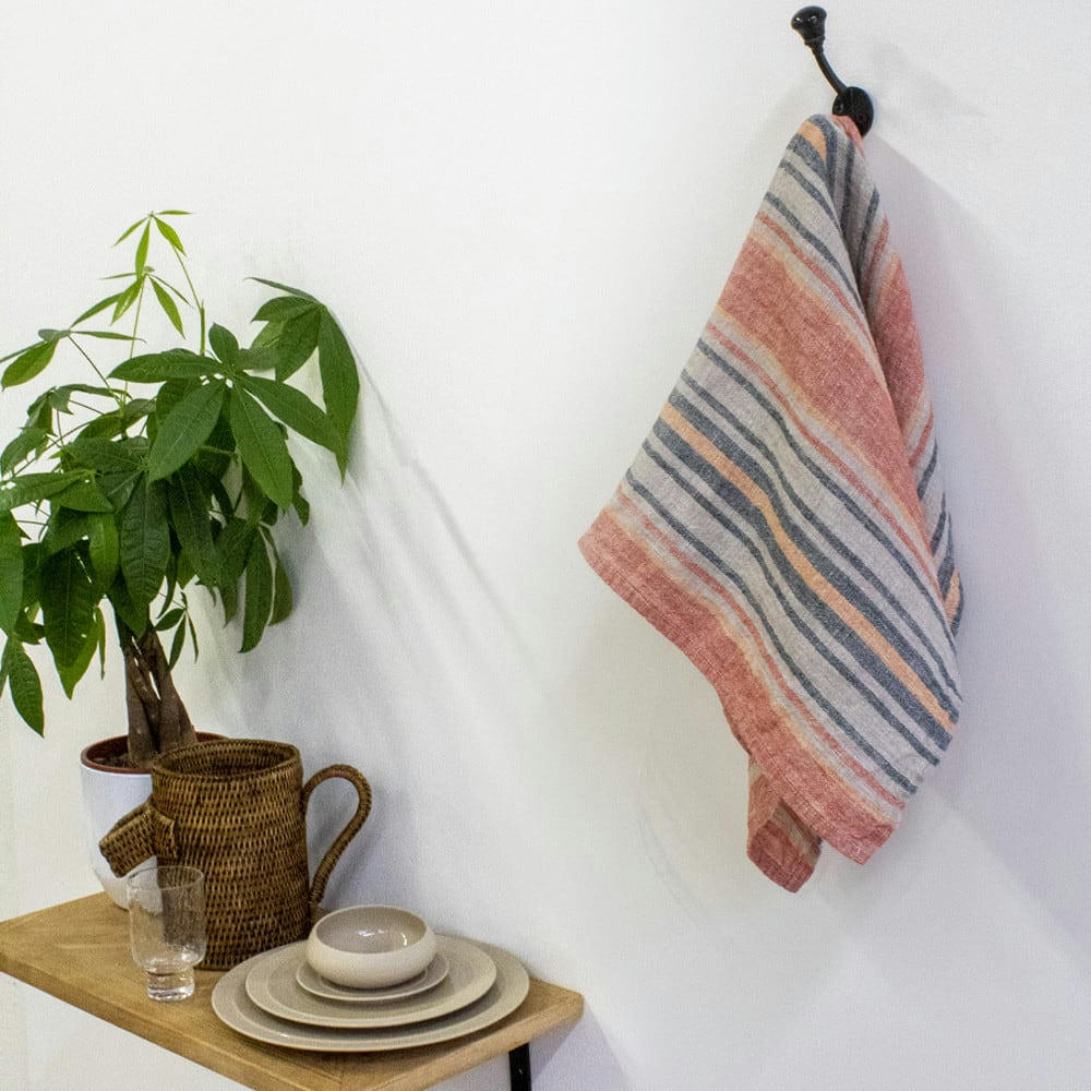 SOMBRILLA SIENNE - Torchon  pur lin orange 50x70