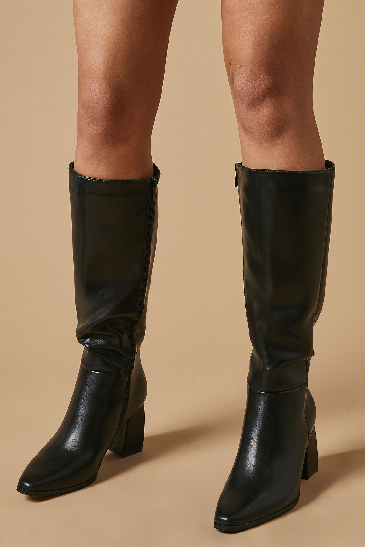 Oasis Octavia High Block Heel Pointed Knee Boots