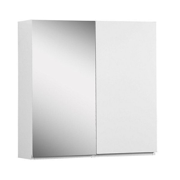 Armoire de toilette 60cm double porte WILL blanc porte   miroir
