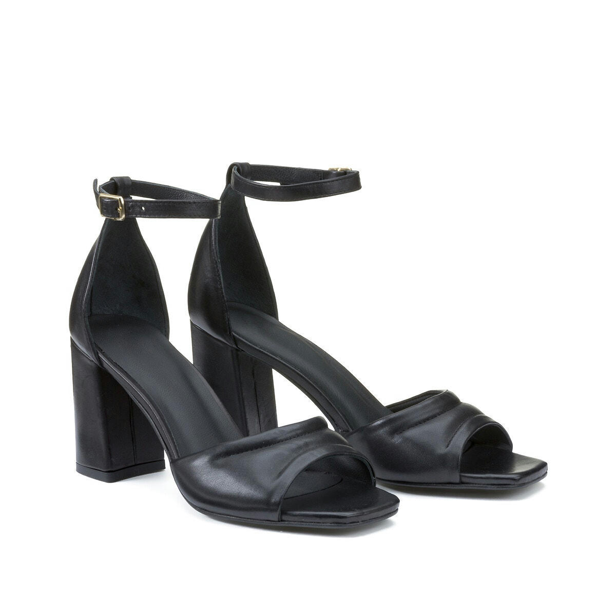 Sandales cuir à talon large