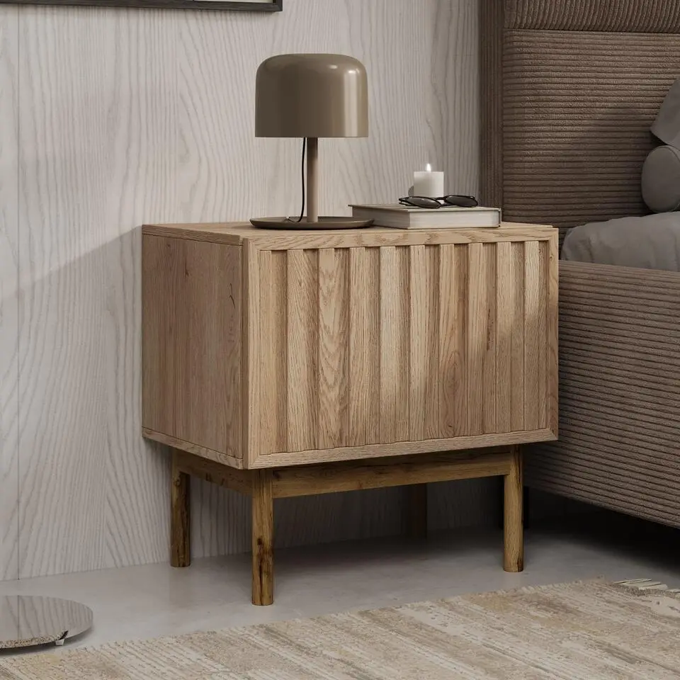 Meubella - Nachtkastje Storm - Eiken - 53 cm