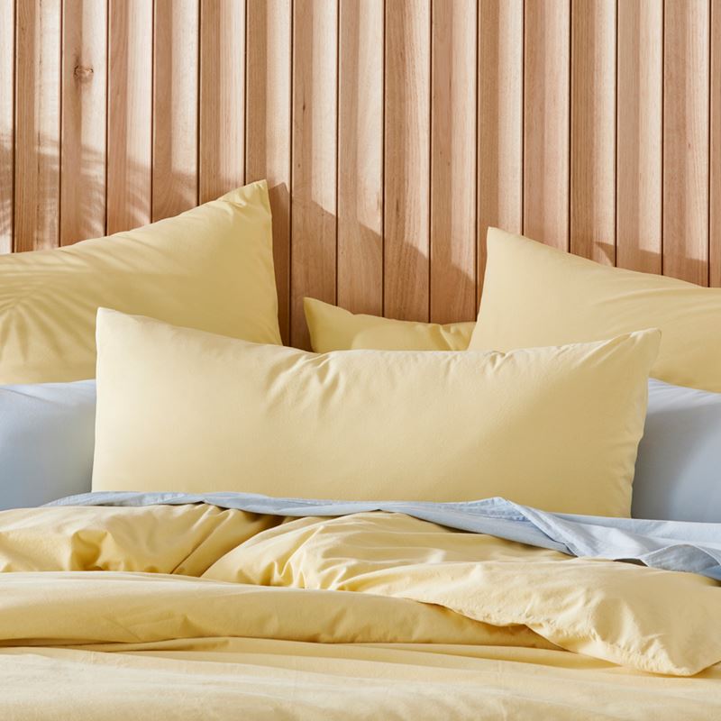 Stonewashed Cotton Dusty Lemon Pillowcases