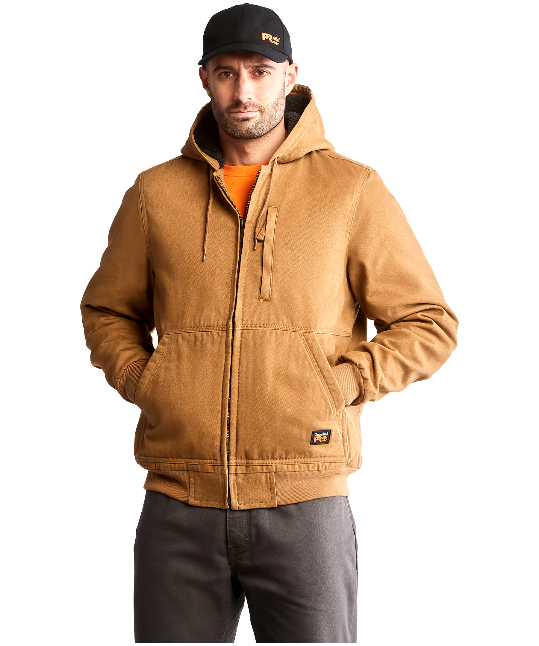 Timberland PRO Men's Gritman Lined Canvas Hooded Insulated Work Jacket