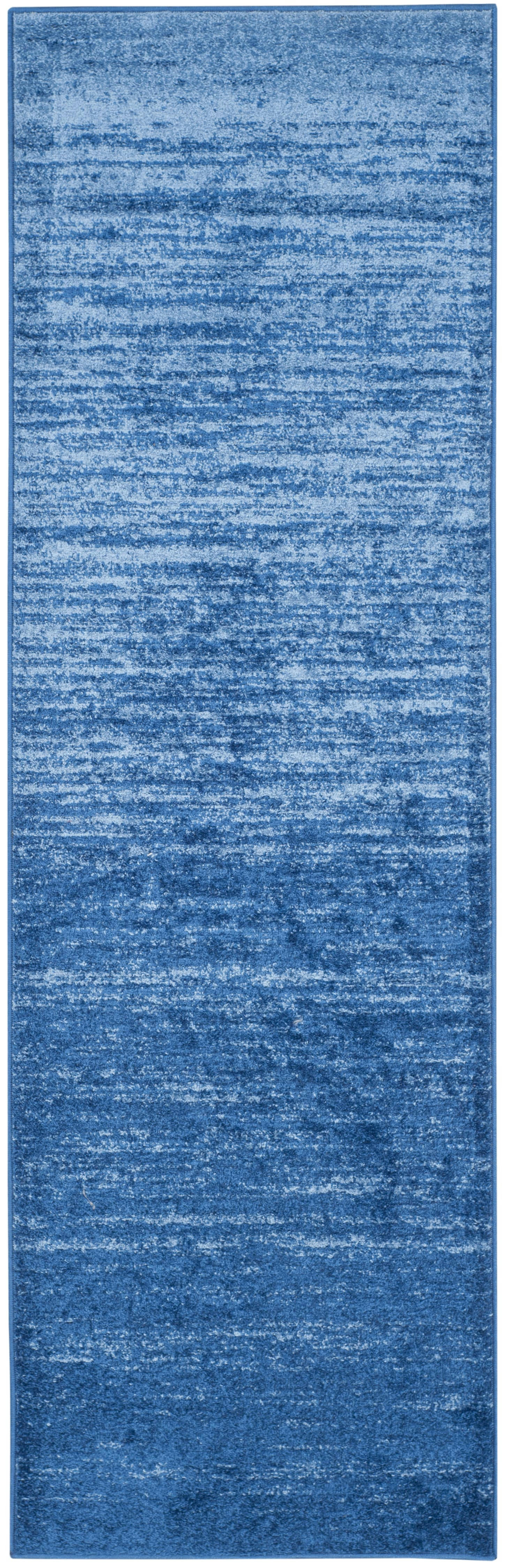 ADIRONDACK - Tapis de salon interieur en bleu ciel & bleu fonce, 76 x 244 cm