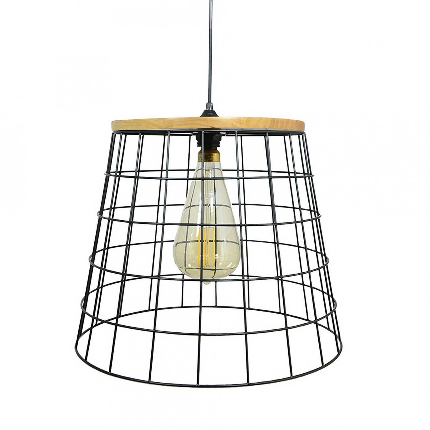 SIMUTO - Suspension en bois et métal noir