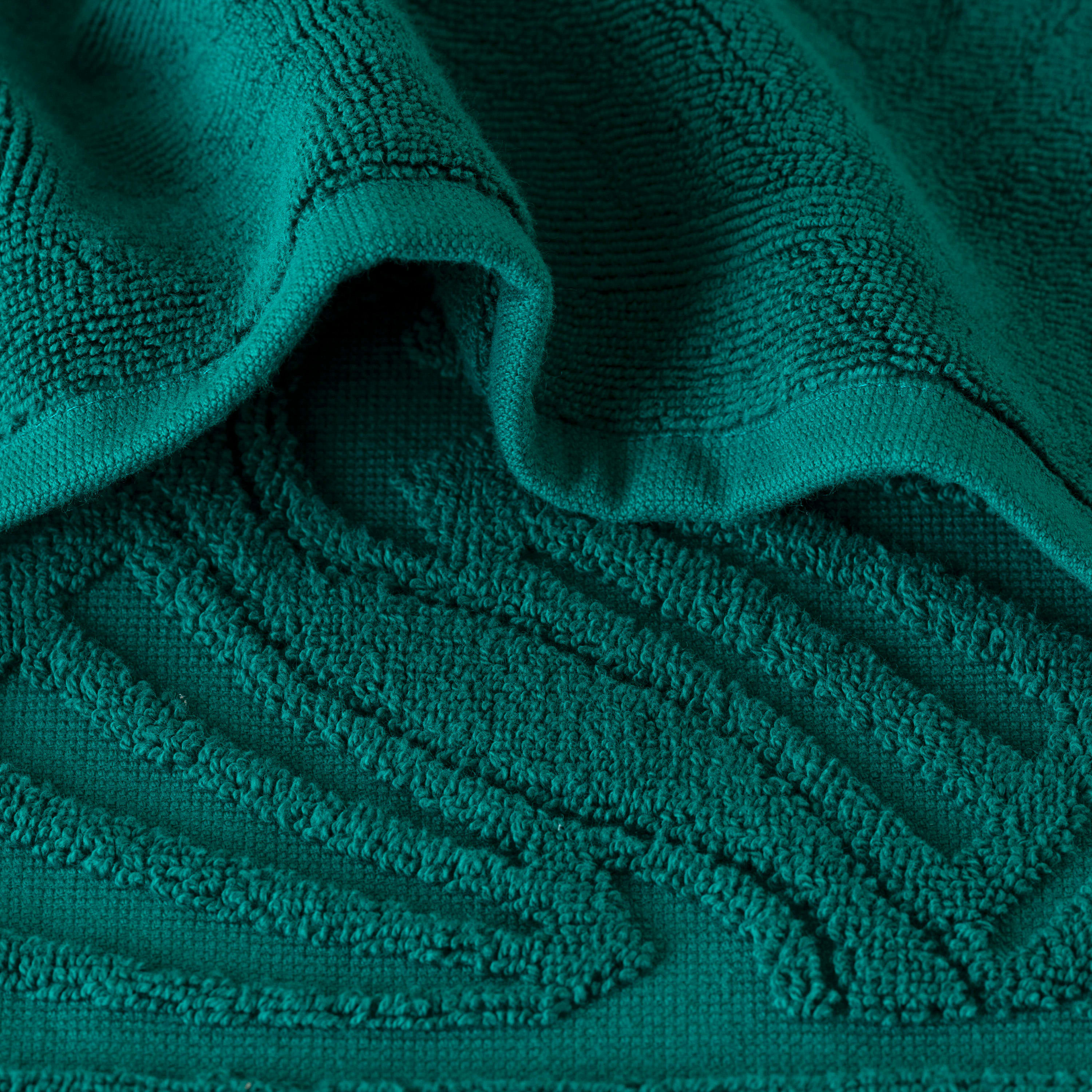 PAPYRUS - Tapis de bain coton bouclette ciselé bleu 50 x 90 cm