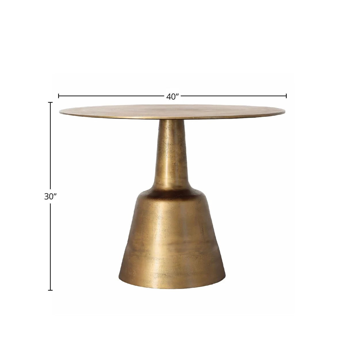 Galena 40 Wide Cast Aluminum Dining Table, Gold