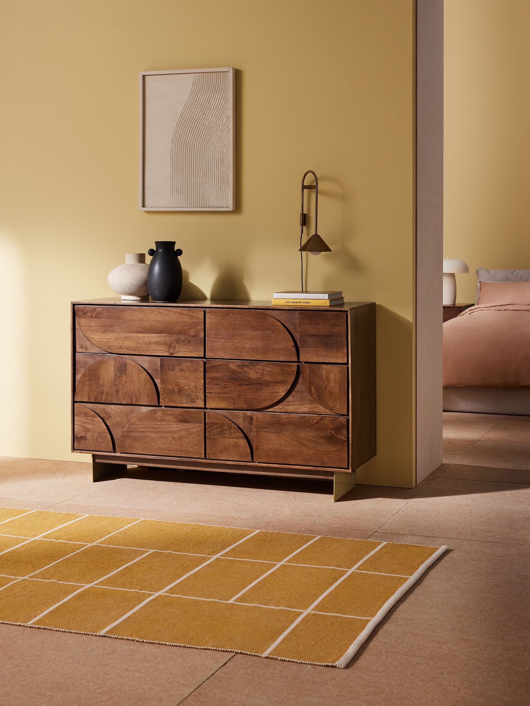 Keala Mango Wood 6 Drawer Chest of Drawers in Brown