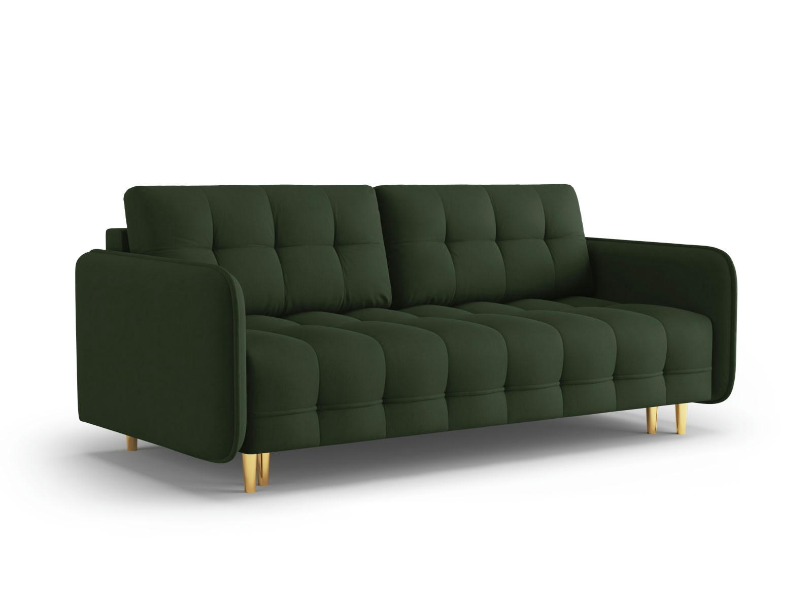 SCALETA - Canapé convertible 3 places en tissu structuré vert foncé