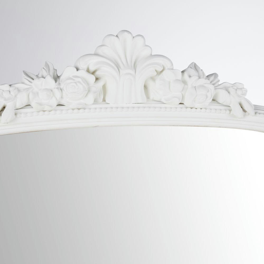 OMERA - Grand miroir rectangulaire à moulures blanches 118x194