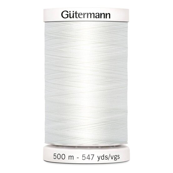 Gutermann White Sew All Thread 500m (800)