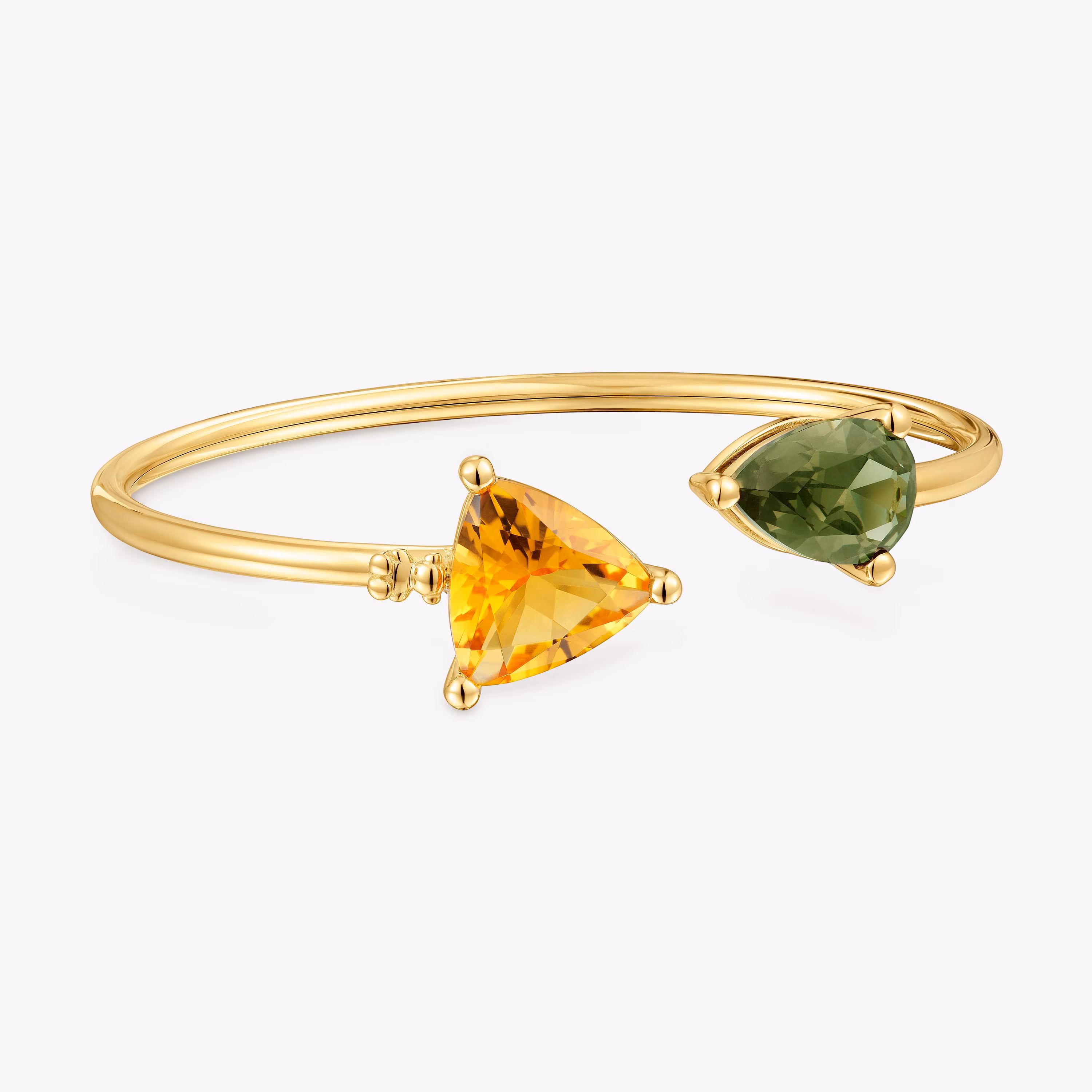 Pulsera esclava con baño de oro 18 kt sobre plata, citrino y espinela verde creada en laboratorio TOUS Color LGG