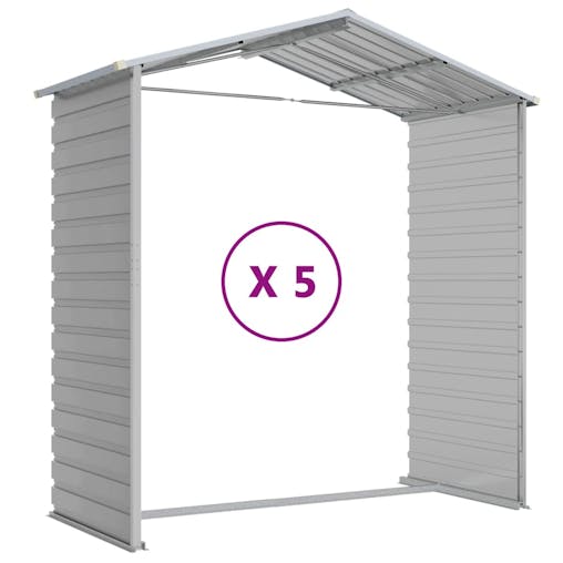 NNEVL Garden Shed Light Grey 191x470x198 cm Galvanised Steel