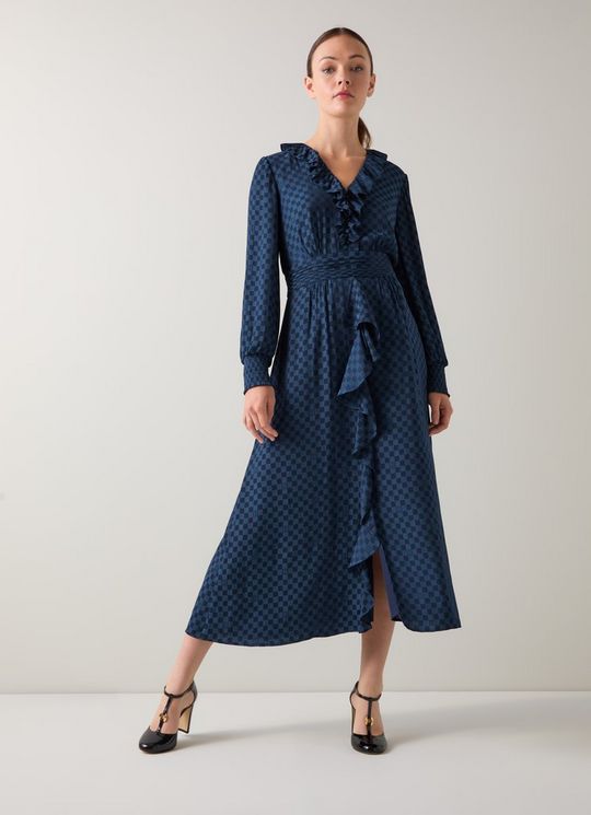 Adriana Midnight Split Neckline Dress