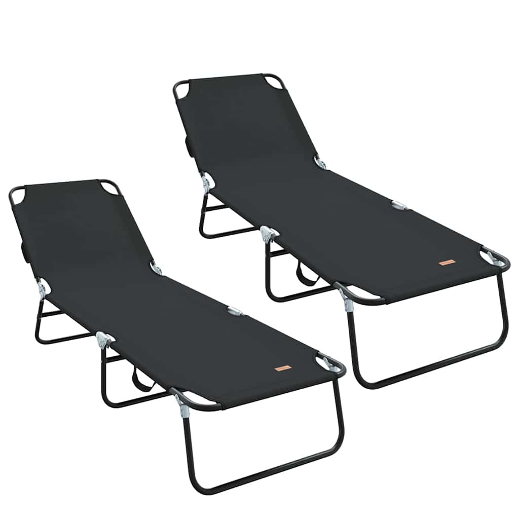 2x Leżak Ogrodowy Składany Leżanka Na Taras Balkon Ogród,5 cm Poliester