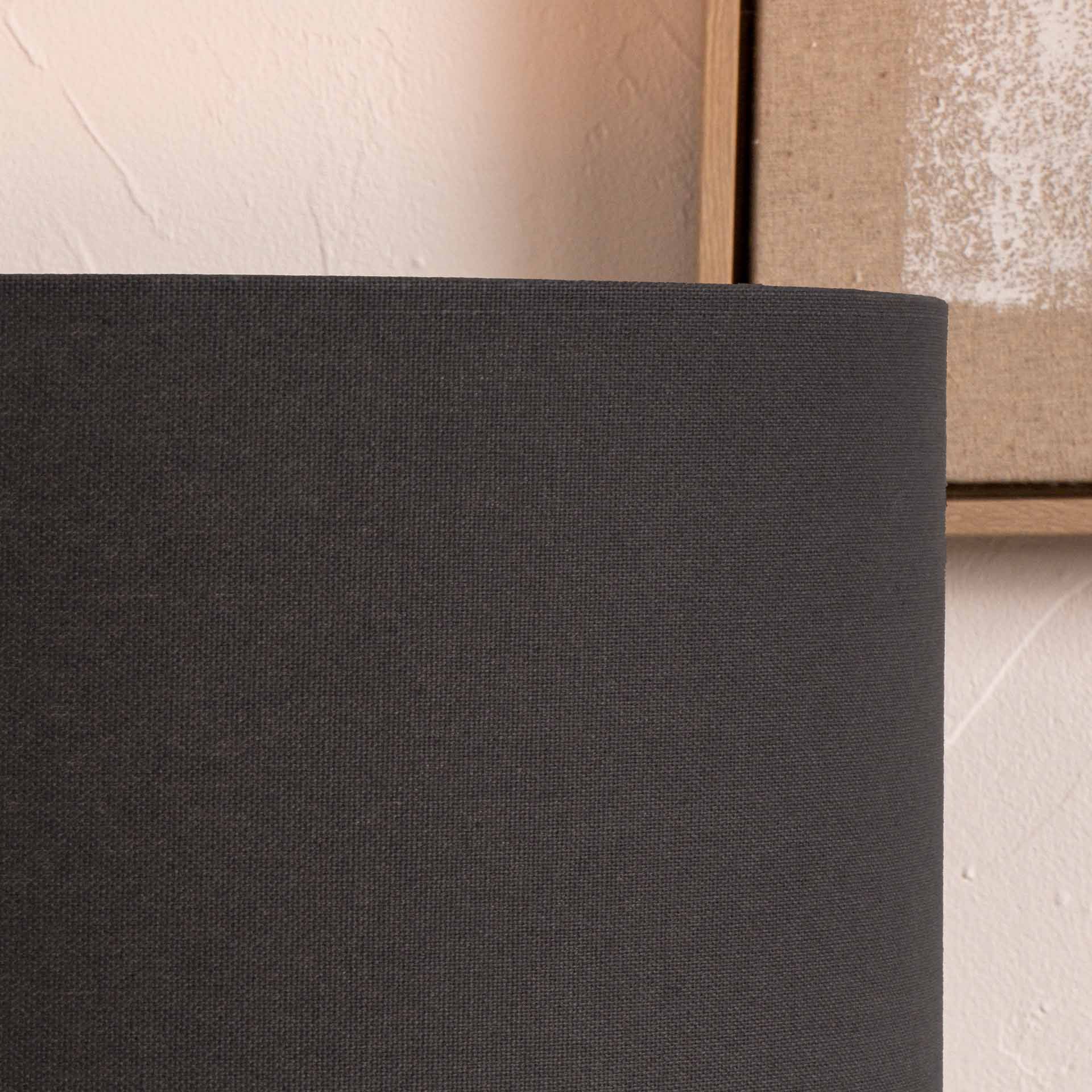 Ruma Dark Grey Cylinder Cotton Lamp Shade for Table Lamps and Floor Lamps