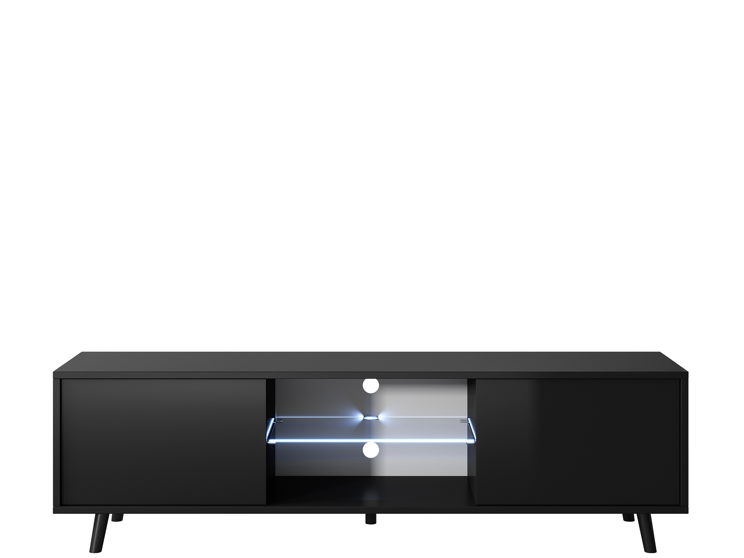 Szafka RTV 140 cm pod telewizor LIRIA czarny połysk