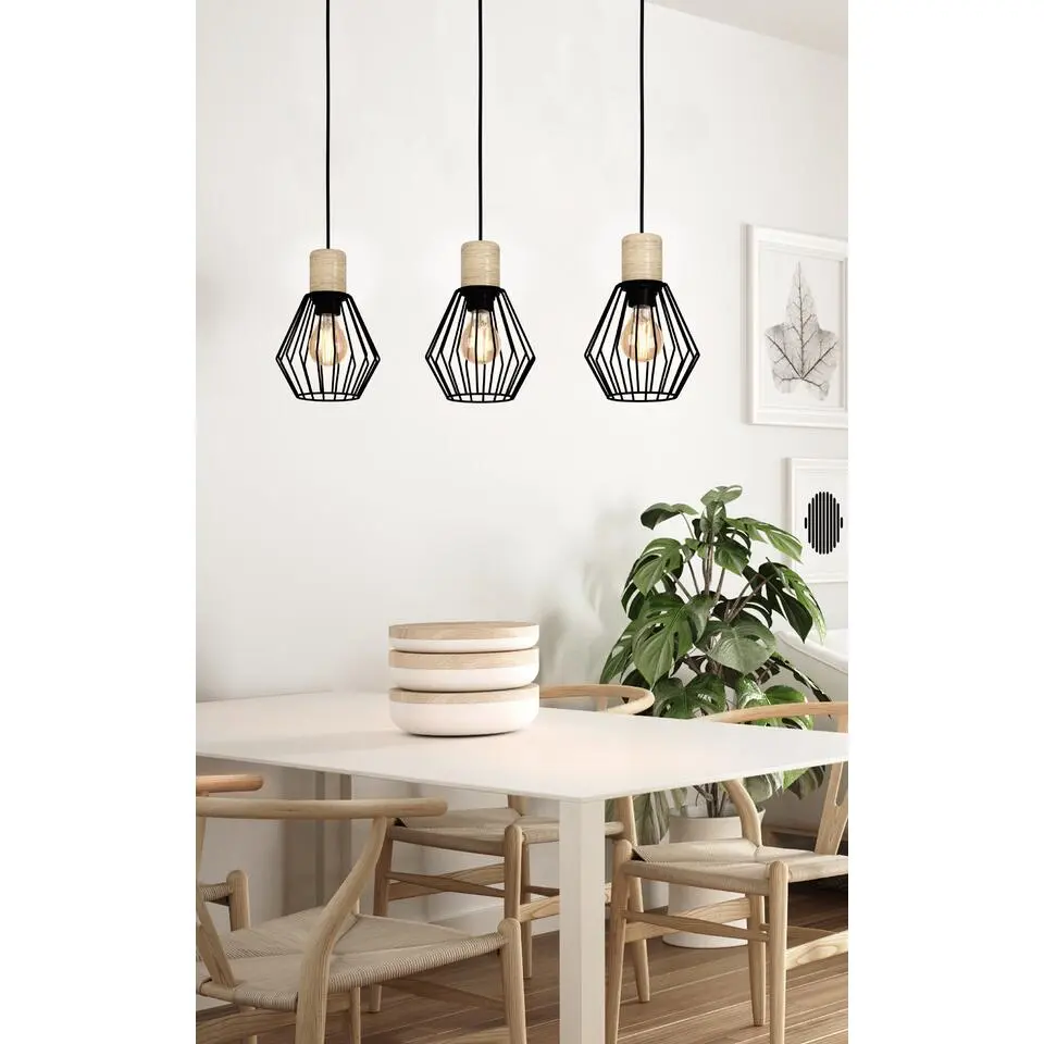 EGLOPalmorla-Hanglamp-E27-76cm-Zwart/Bruin