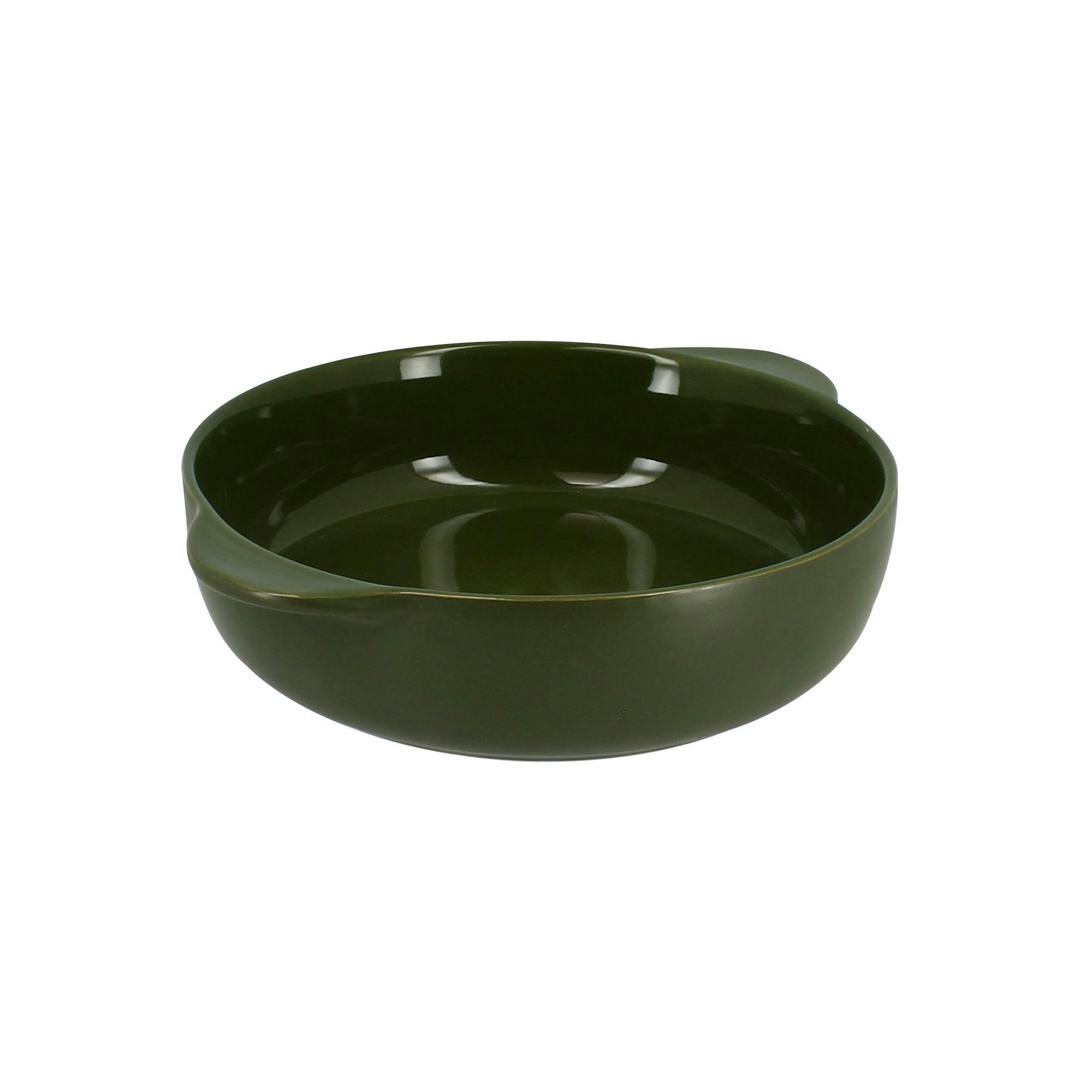 OCTAVE - Plat à four rond en grès vert