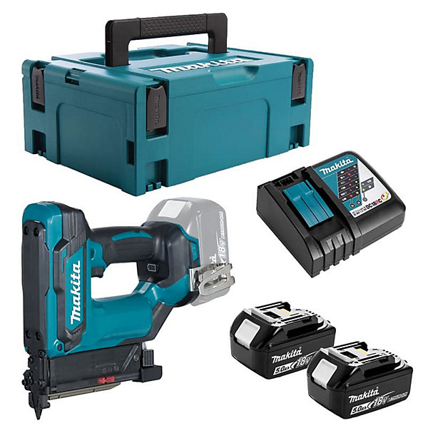 Cloueur de finition Makita 18V LXT 35 mm DPT353RTJ avec 2 batteries 5,0 Ah et MakPac