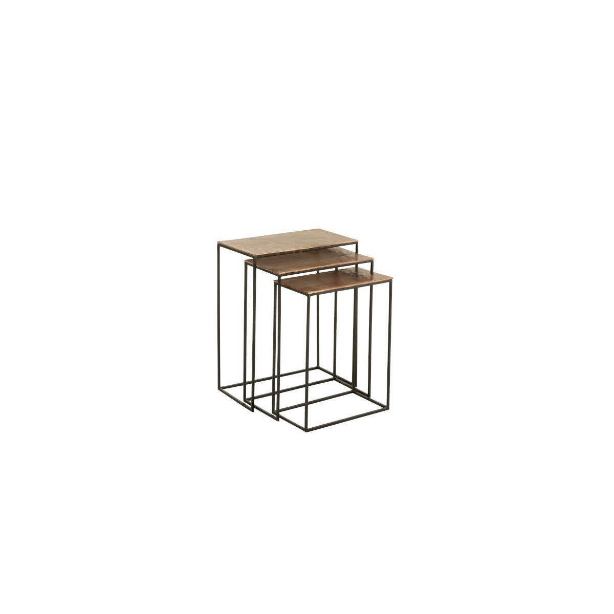 MANGOLO - Lot de 3 tables d'appoint encastrables