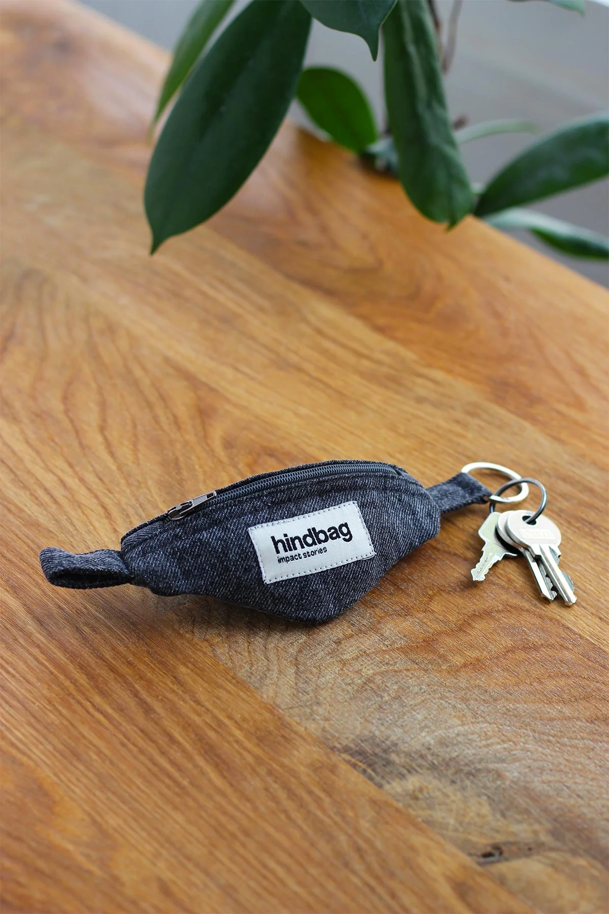 Porte-clés banane Côme Denim Gris