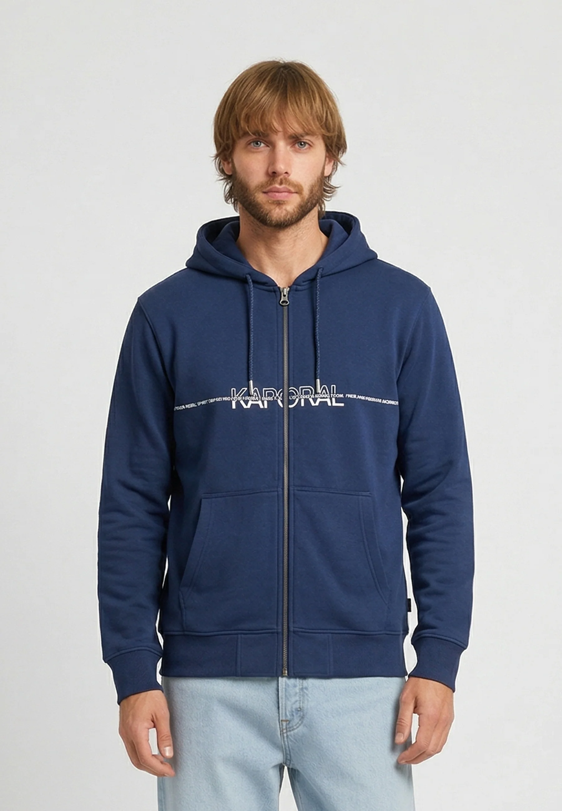 Sweatshirt regular bleu marine coton polyester ROLAN