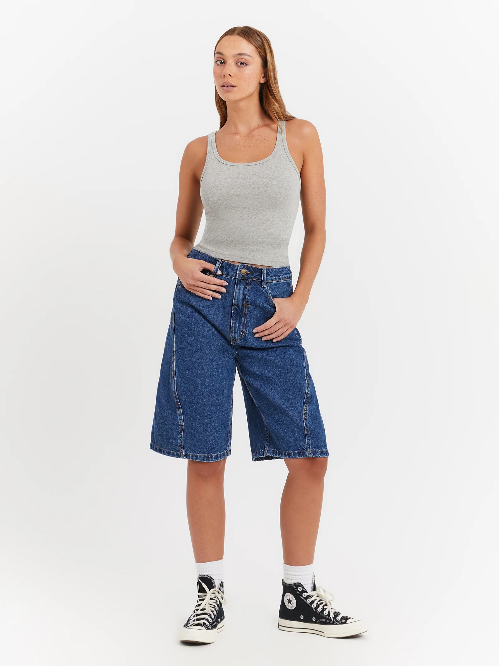 Ronnie Pieced Denim Shorts