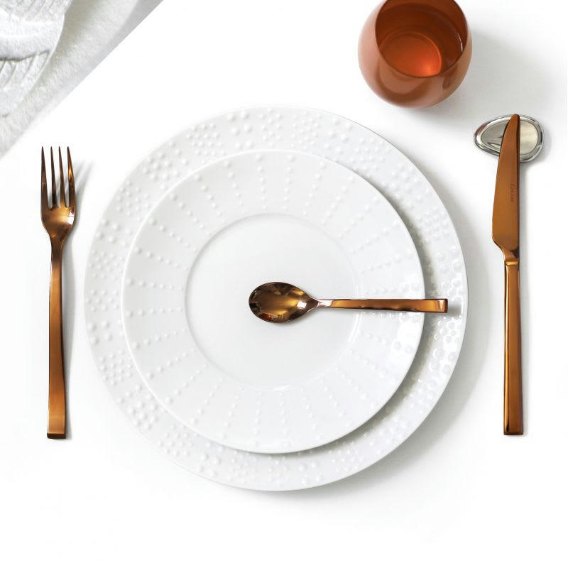 SIDE - Ménagère 24 couverts en Acier Inoxydable + PVD Cuivre