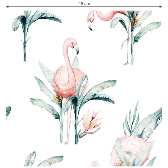 Vliestapete »Kinder Vliestapete«, Rosa Flamingo Safari Vögel, mehrfarbig, matt