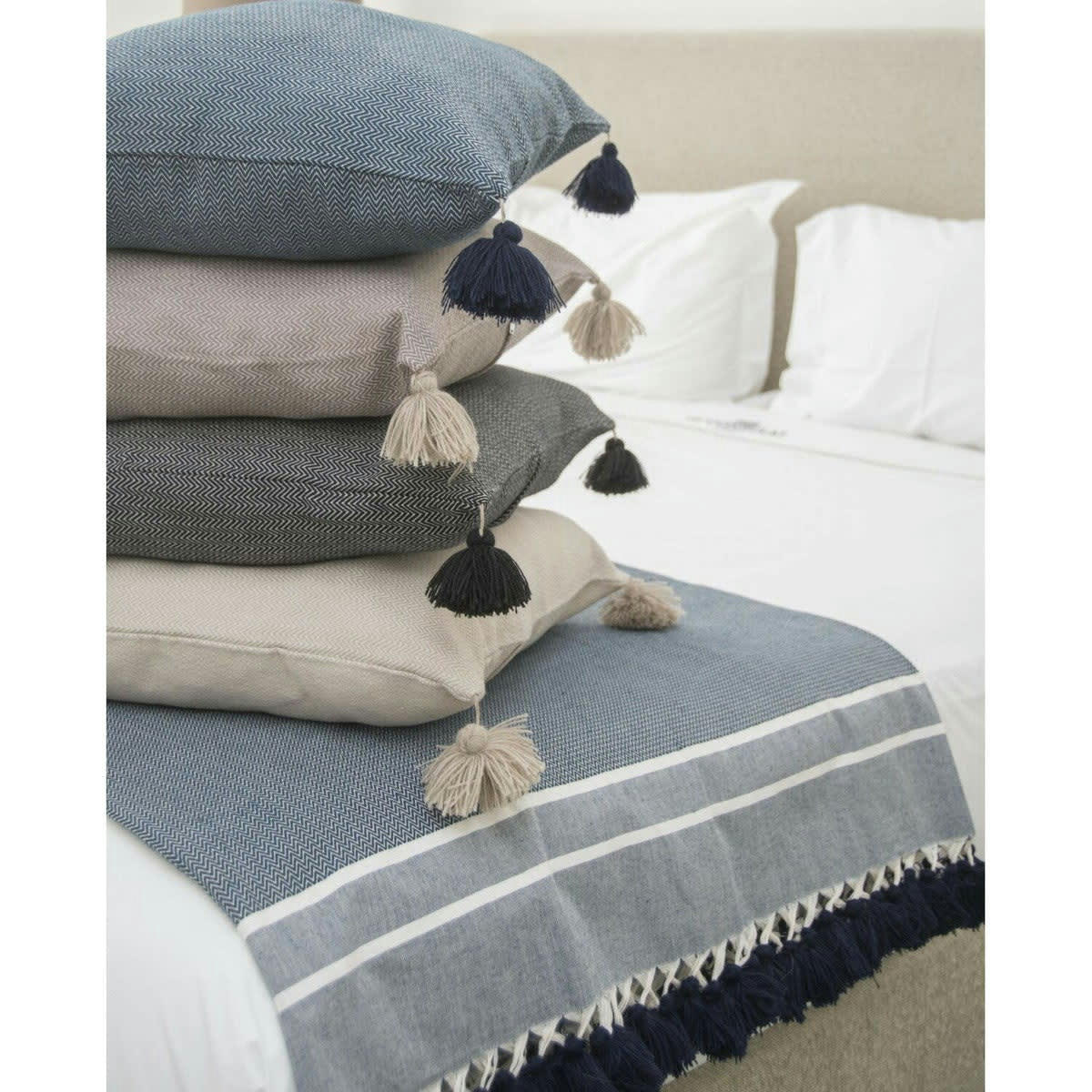 STOCKHOLM - Housse de coussin carré coton  50x50 taupe