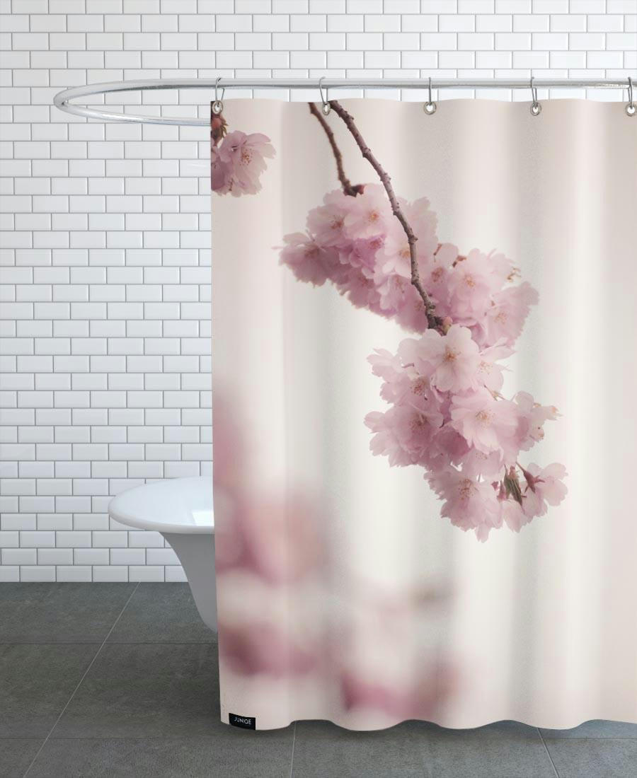 FOREVER SPRING - Rideau de douche en polyester en rose 150x200