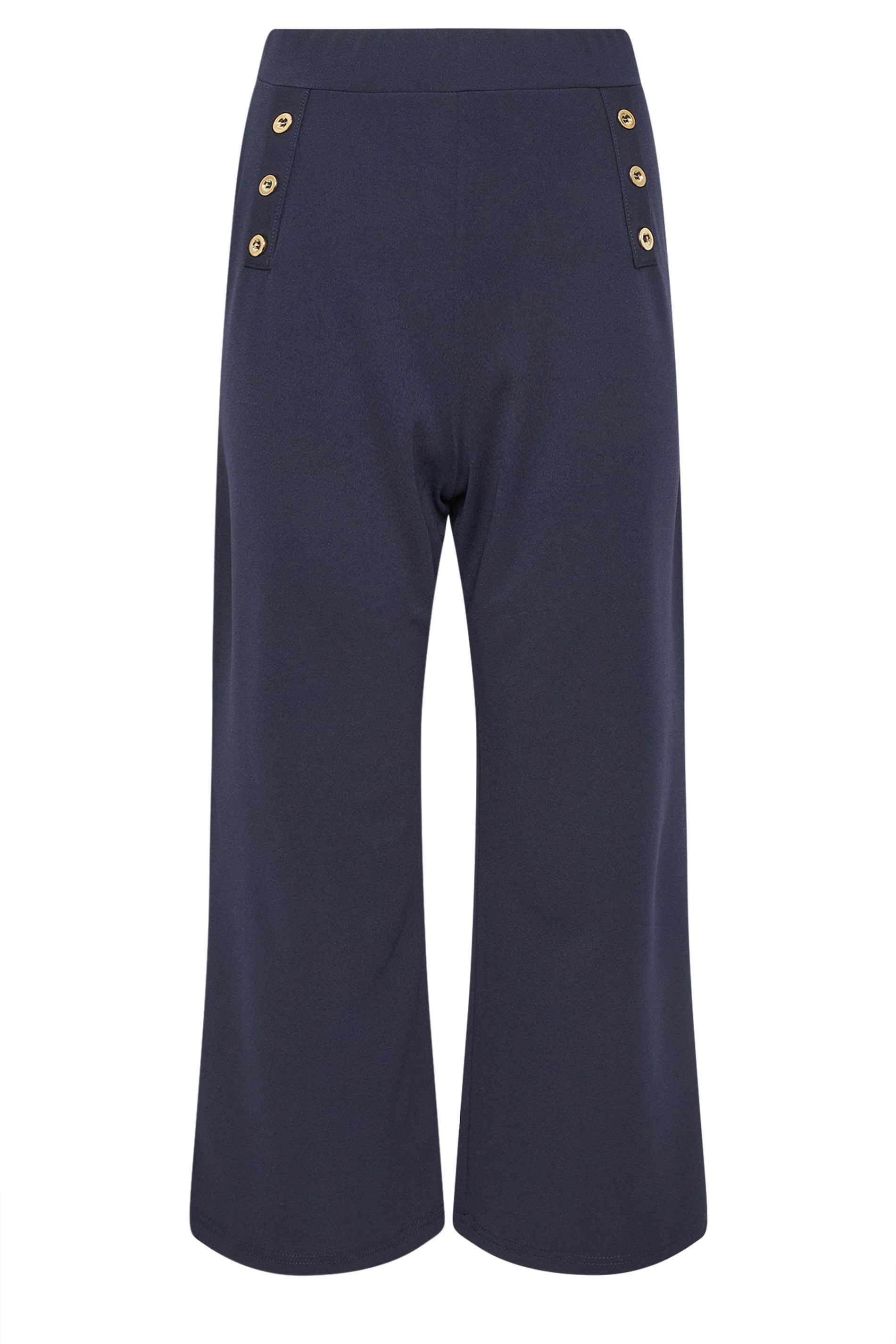 M&Co Petite Military Button Trousers