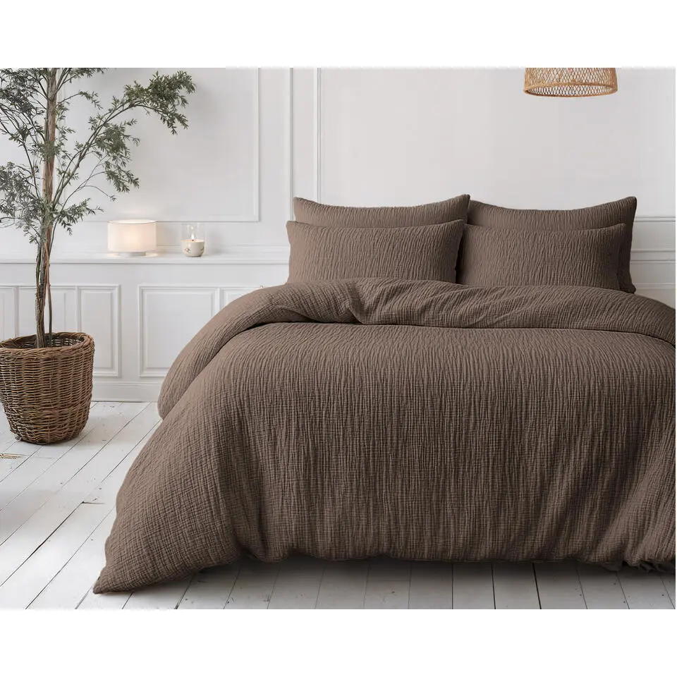Dekbed zonder Overtrek �?Luxe Mousseline �?Superzacht Katoen �?Taupe 140x200