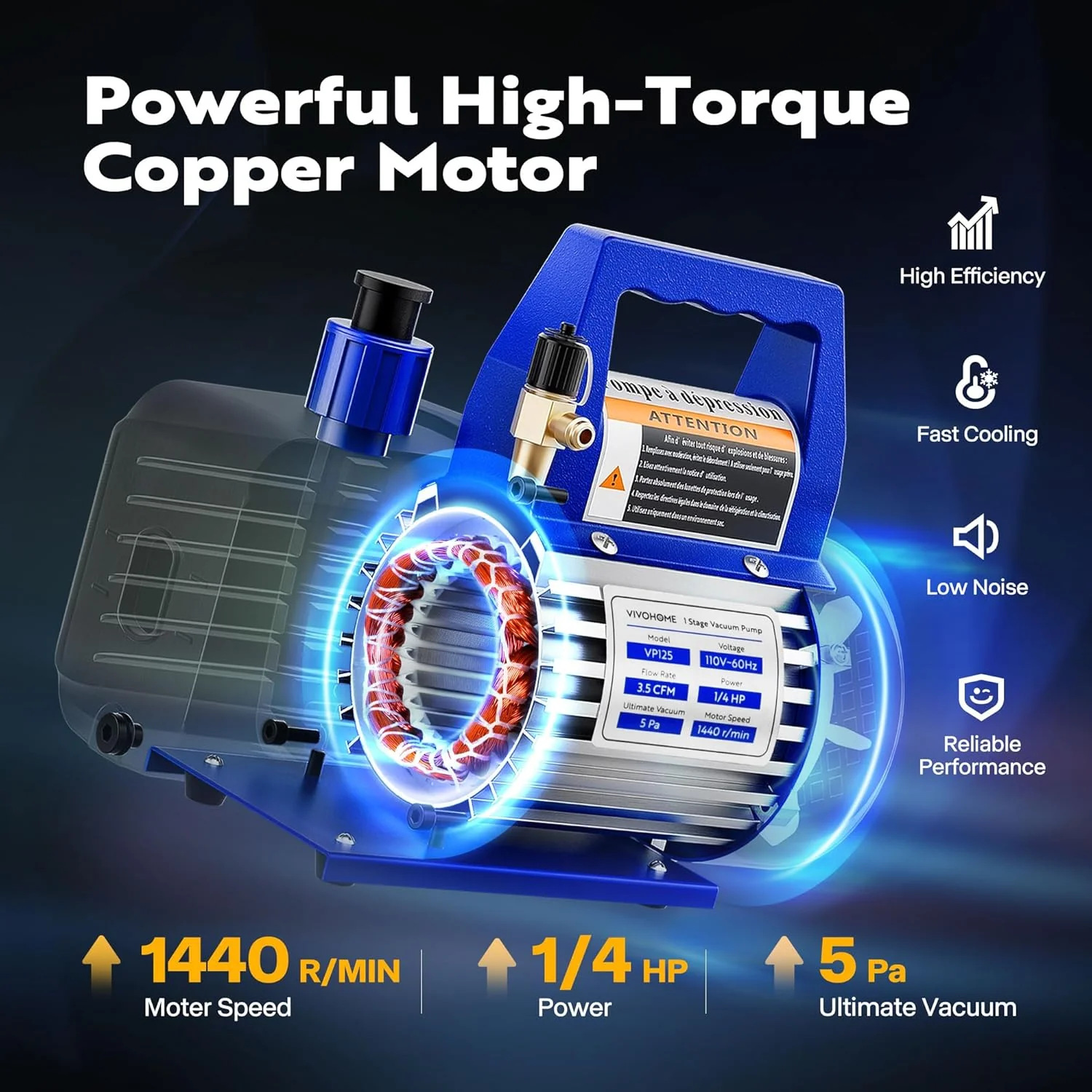 110V 1/4 HP 3.5CFM Single Stage Rotary Vane Air Vacuum Pump and AC Manifold Gauge Set Kit with Thermometer for R134a R12 R22 R502 R410a HVAC Air Conditioning Refrigeration Recharging Red(blue/7.2CFM)