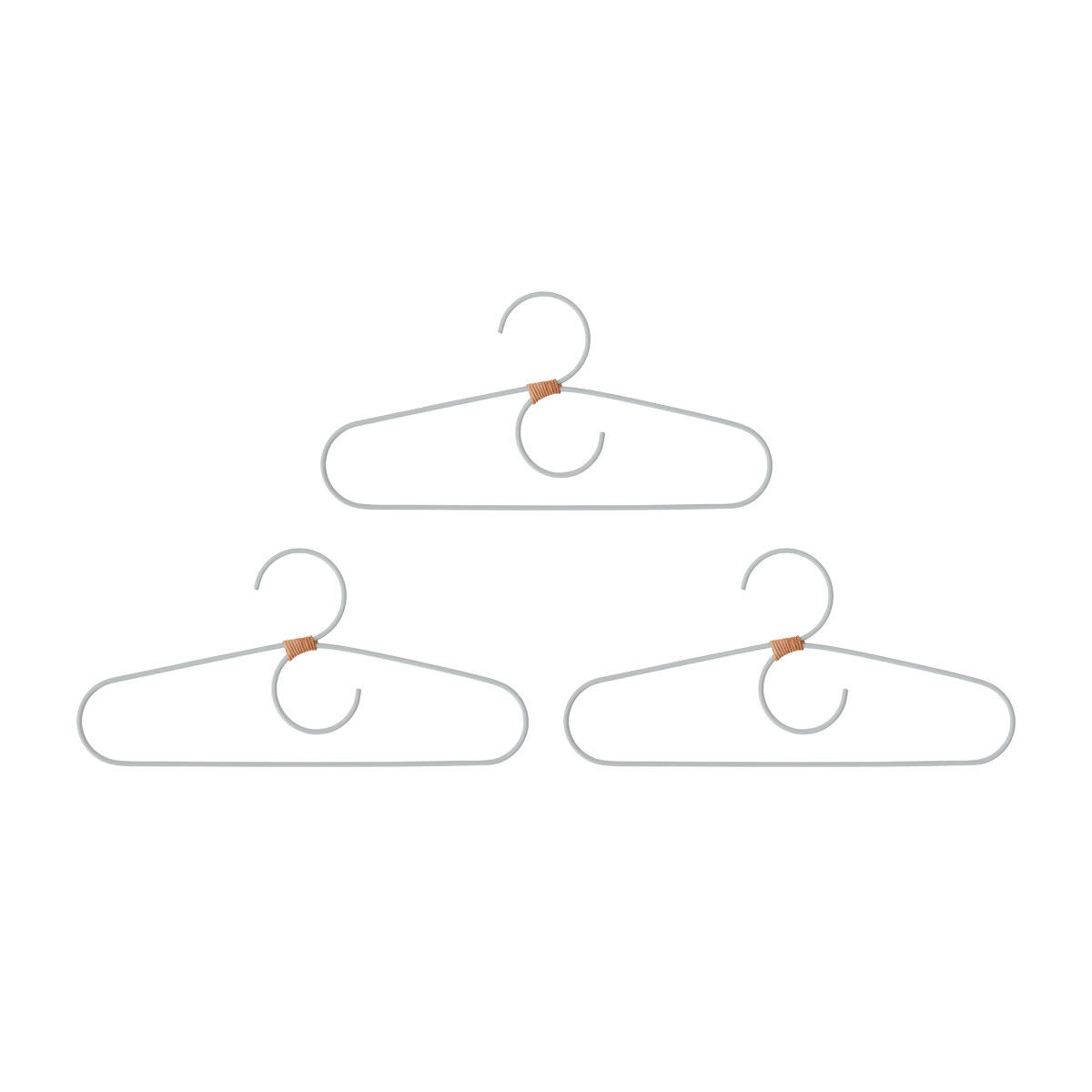 FUKU - Lot de 3 cintres  en métal h16x32cm