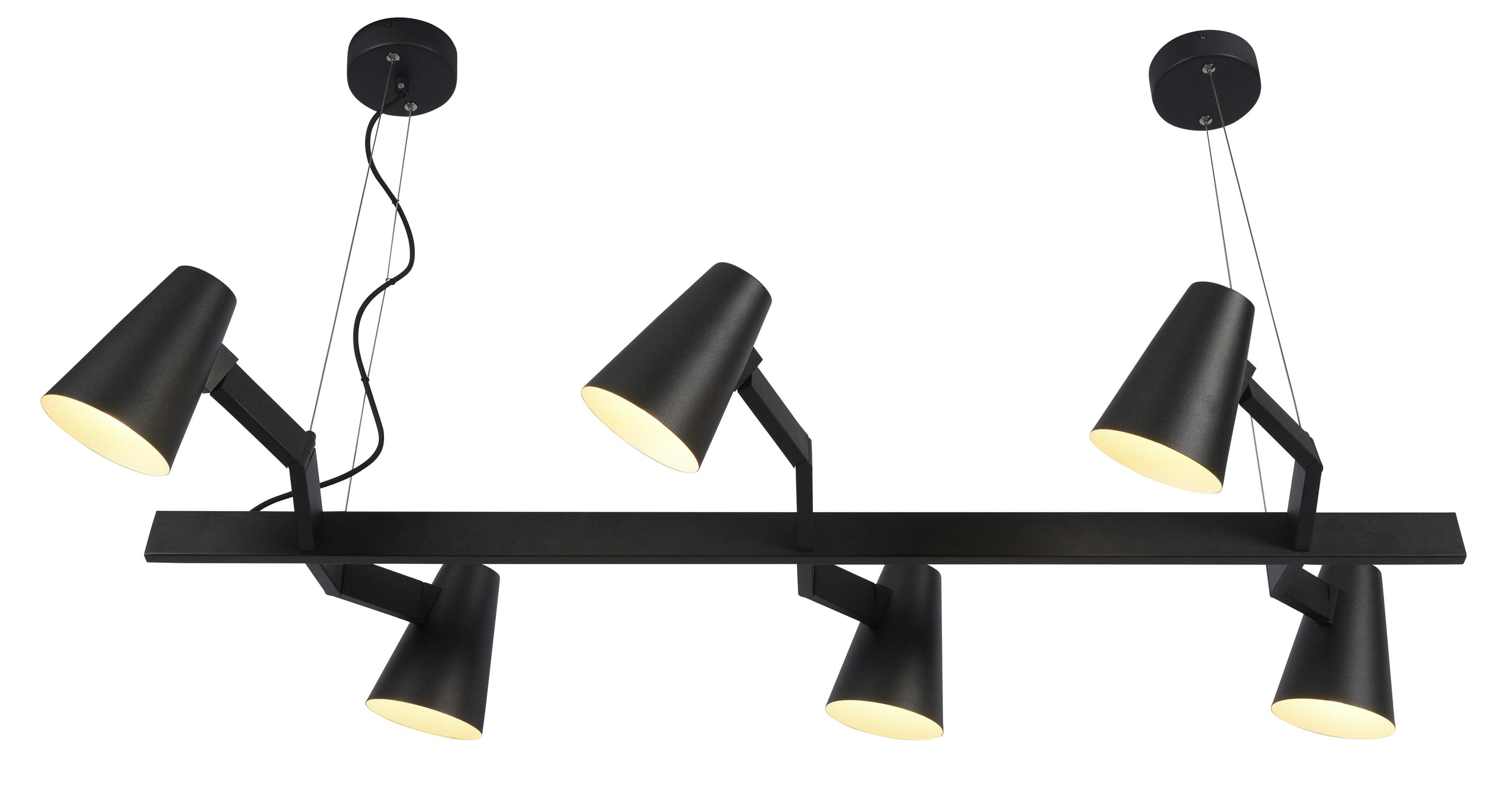 BIARRITZ - Suspension noire 6 lampes