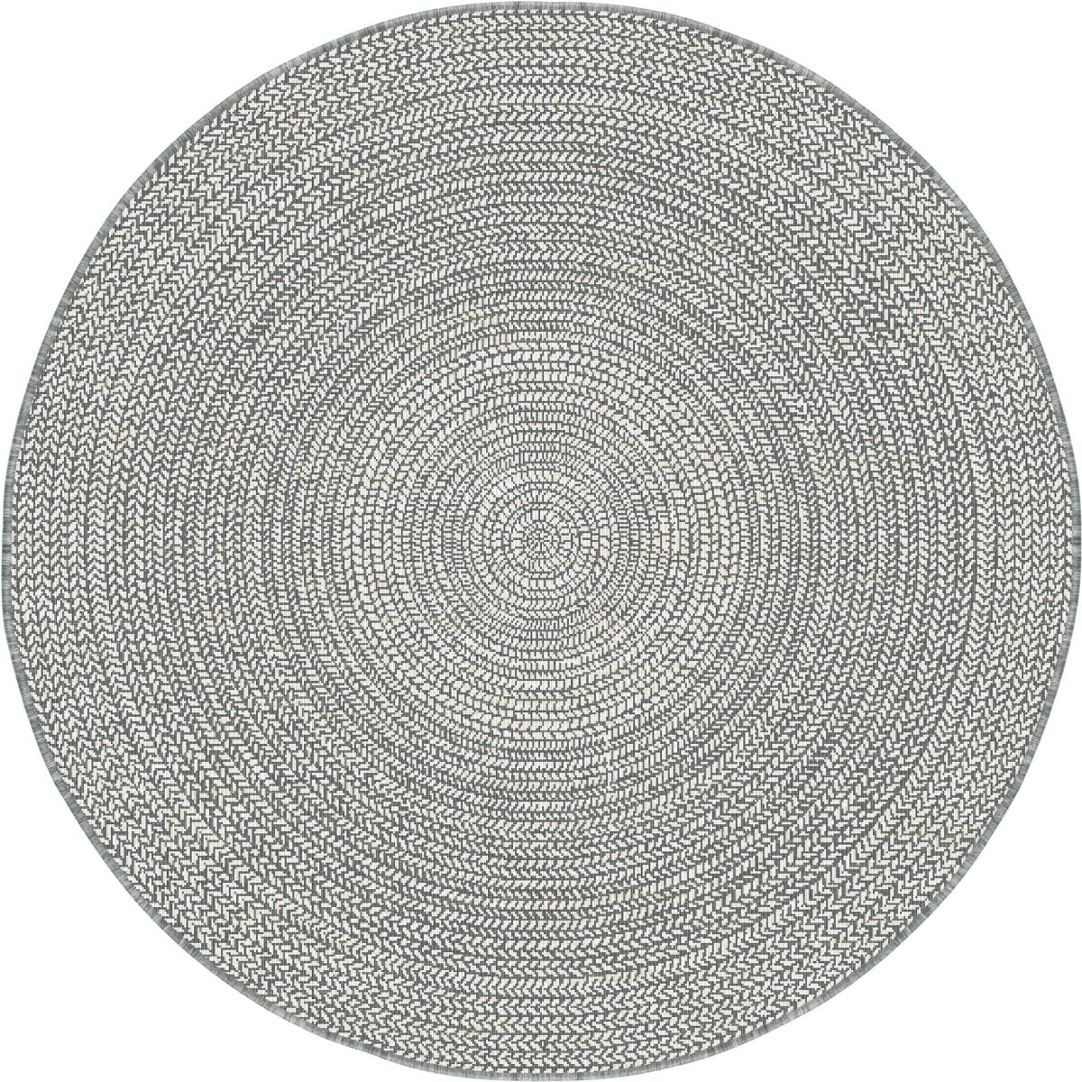 Rond buitenkleed Solid grijs - Interieur05