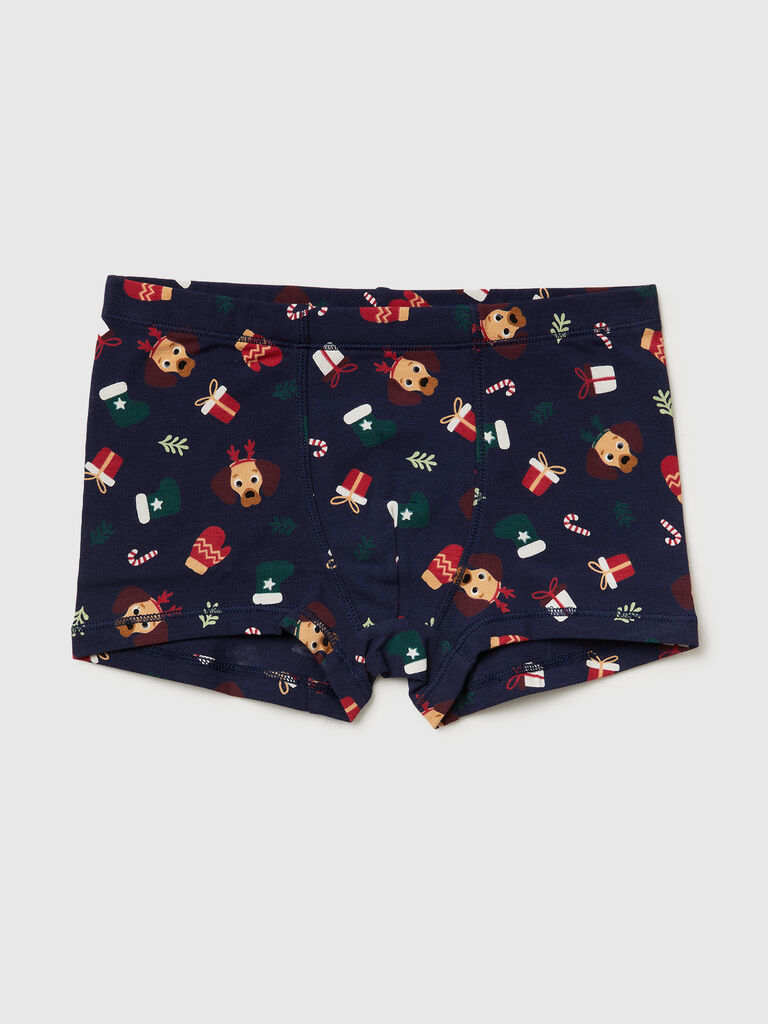 Dark blue Christmas boxers