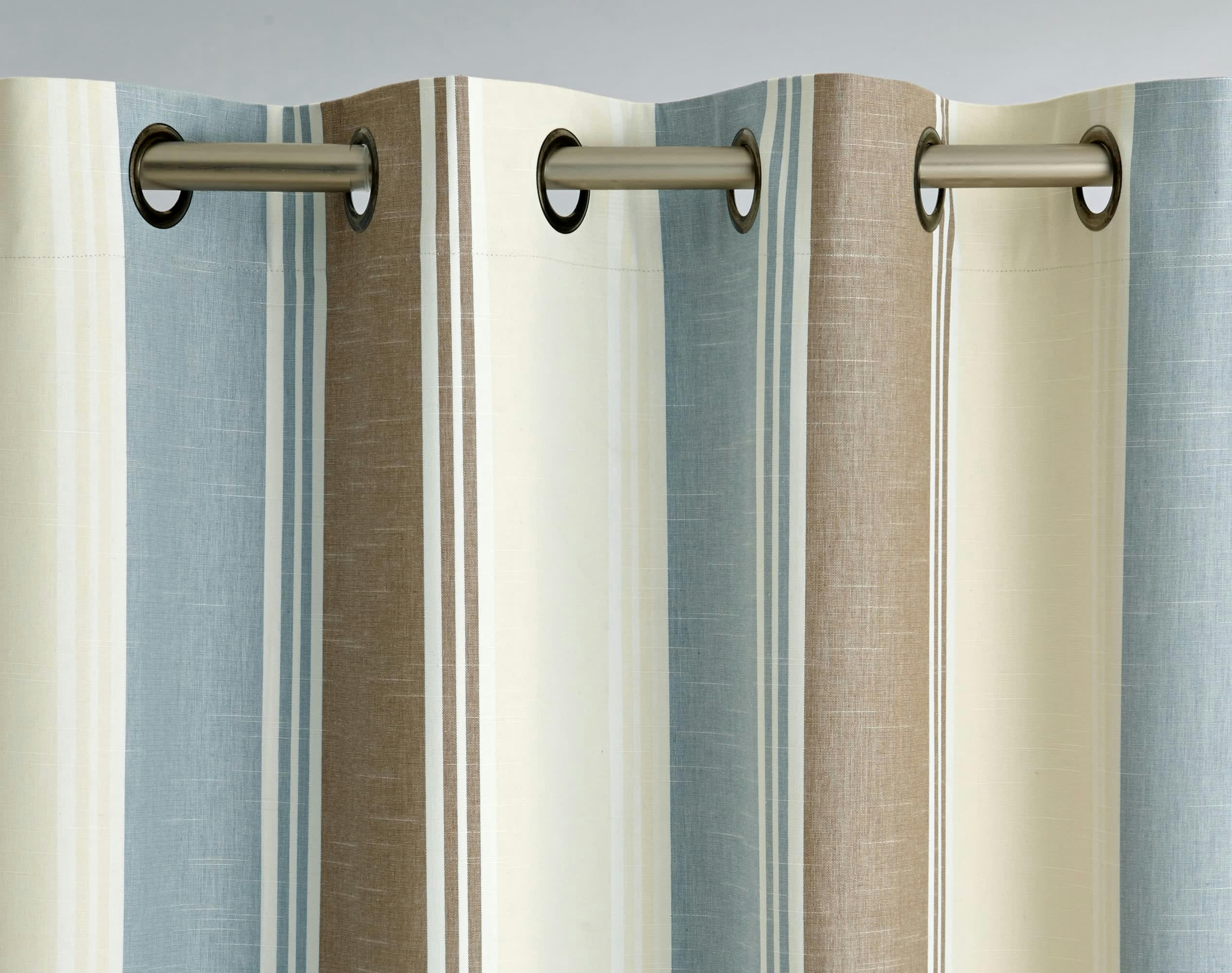 ALPS - Rideau à l'unité monté sur œillet 135x260 en coton bleu