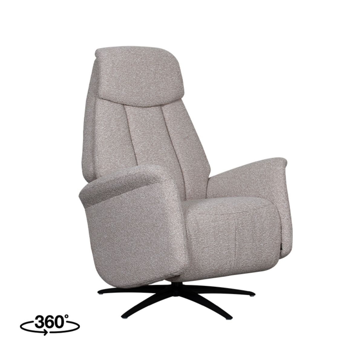 LABEL51 Fauteuil Oslo Elektrisch - Naturel Bouclé - Draaibaar