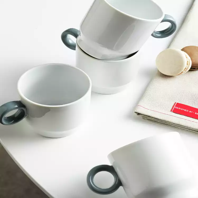 Designed by Sebastian Conran Set of 4 Coffee Cups - Grey