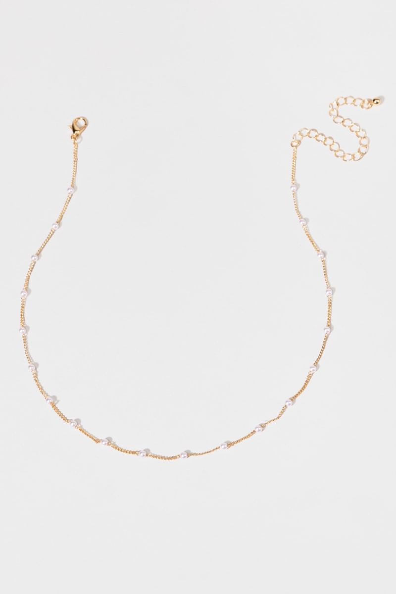 Kimberlyn Tiny Pearl Stations Necklace
