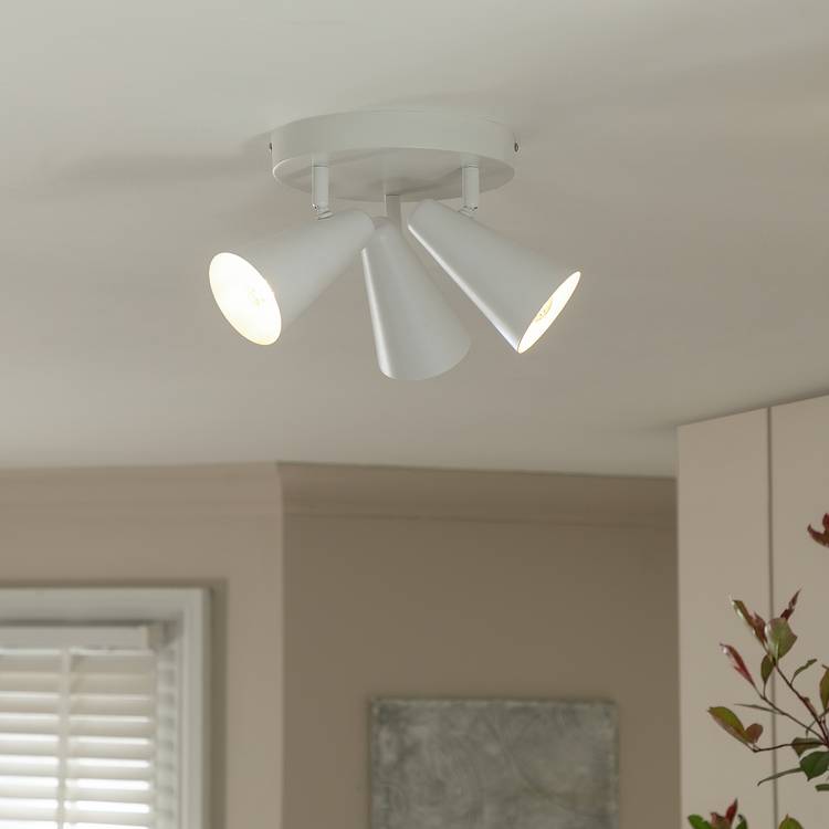 Argos Home Steel 3 Lights Spotlight Plate - Matt White