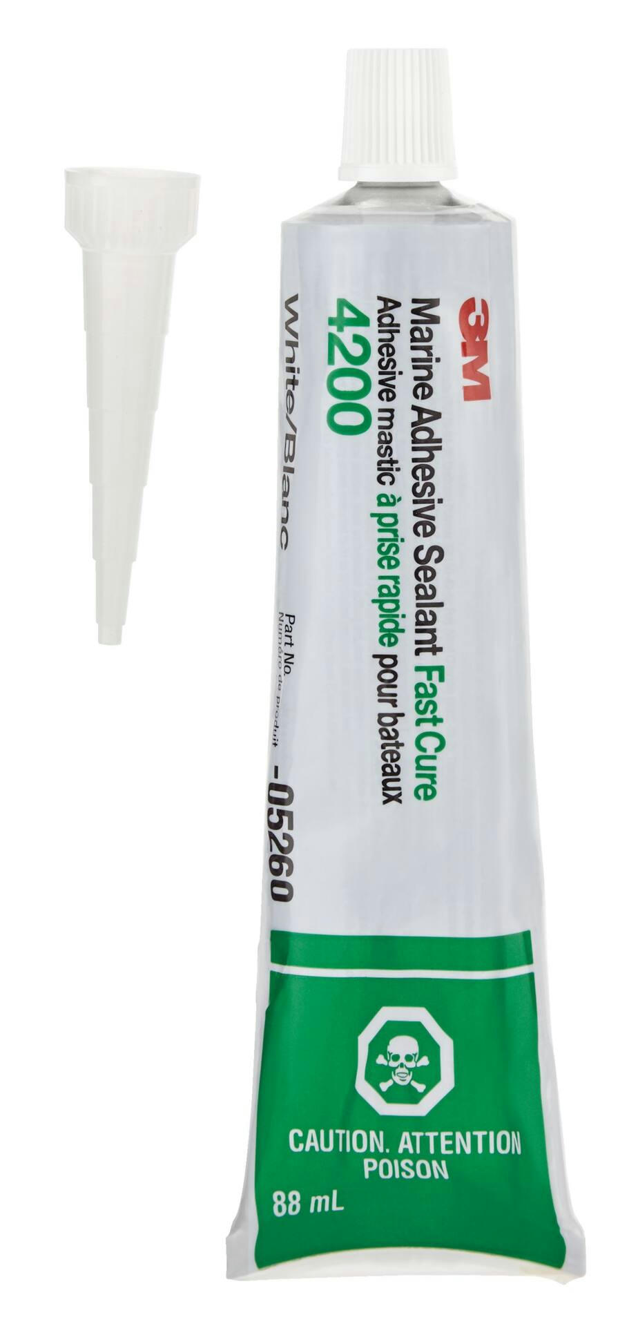 3M Marine Adhesive Sealant Fast Cure, 4200, White, 88-ml