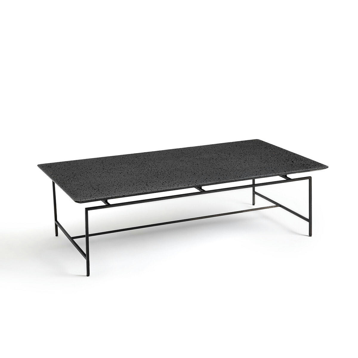 Table basse pierre de lave/métal, Oréko